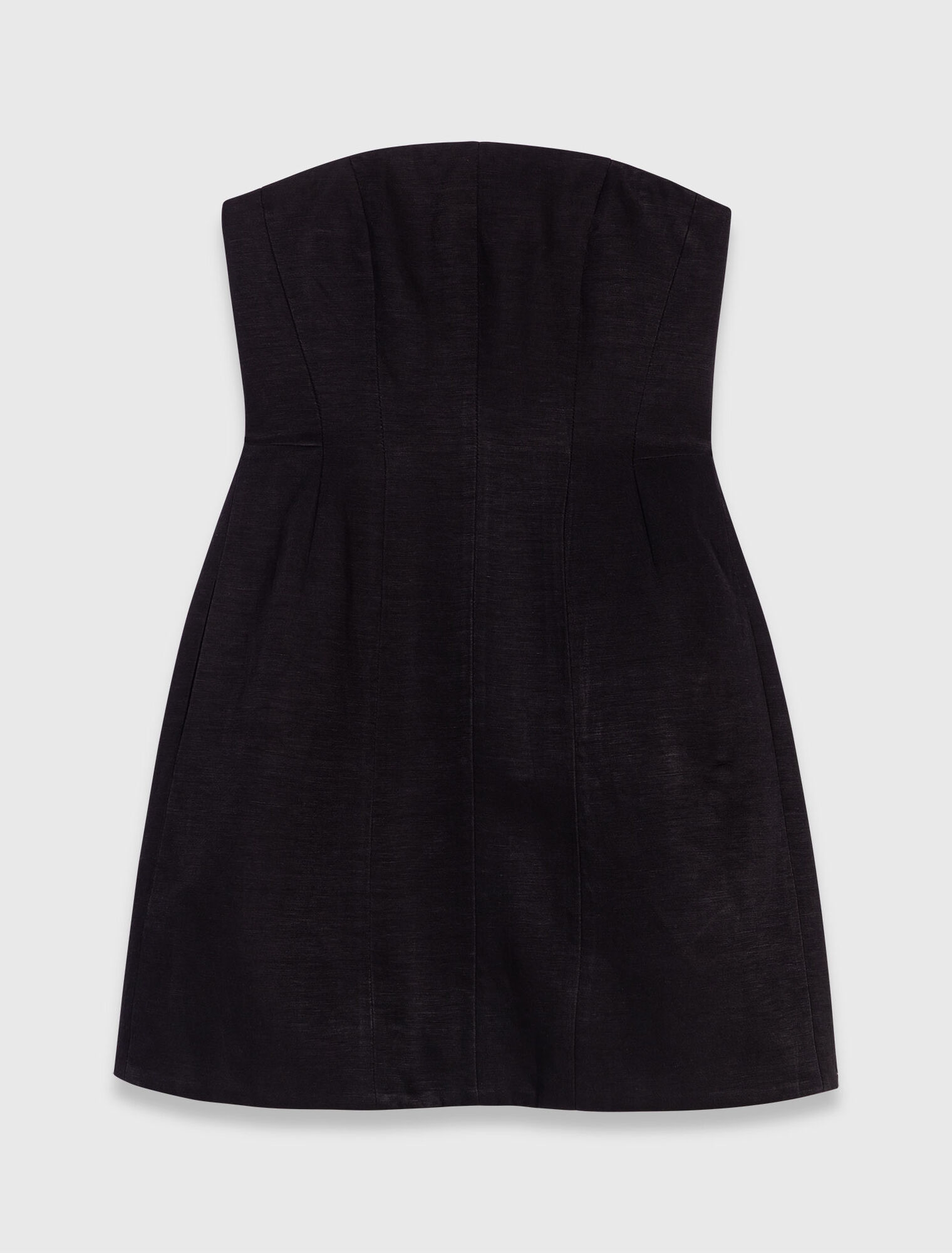 Short strapless linen dress
