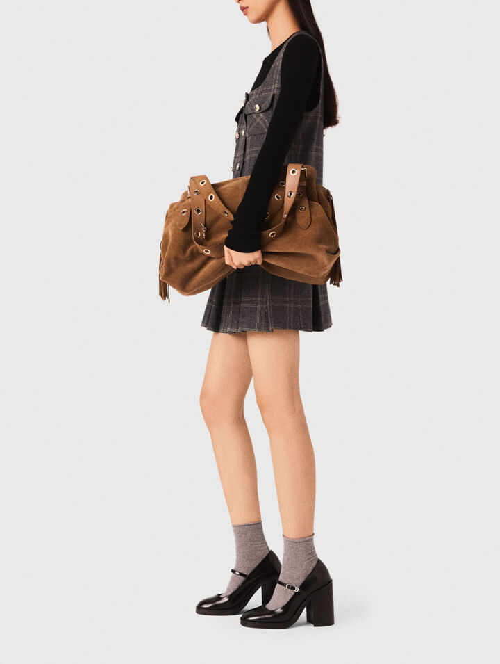 Robe courte pliss&eacute;e &agrave; carreaux