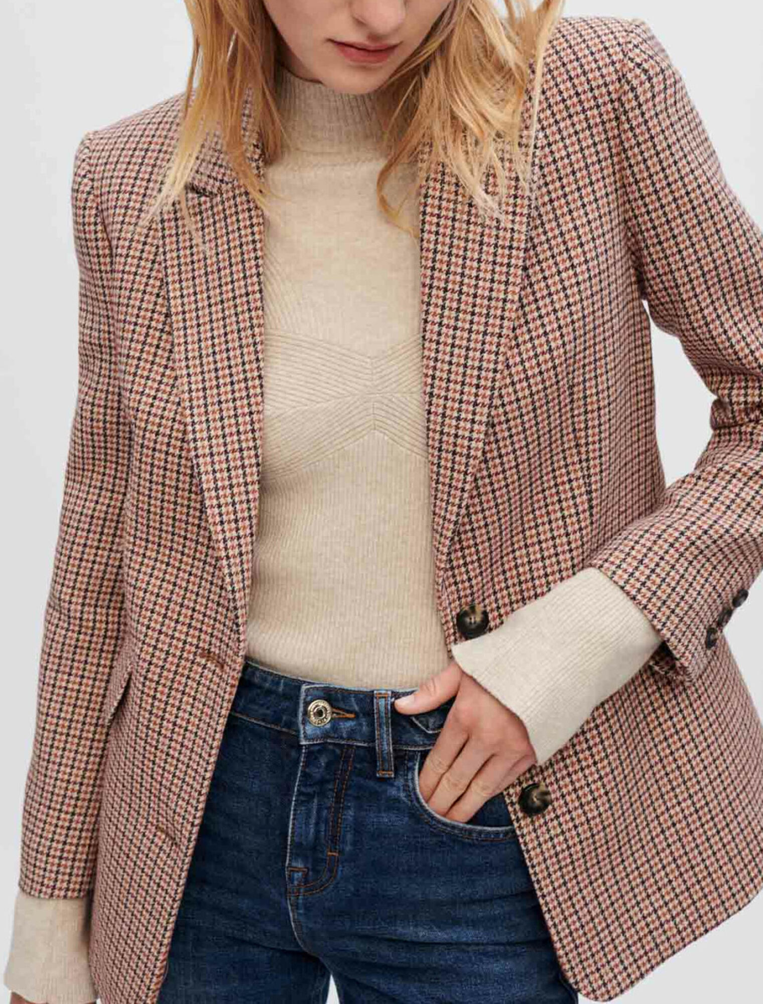 Veste de tailleur en pied de poule
