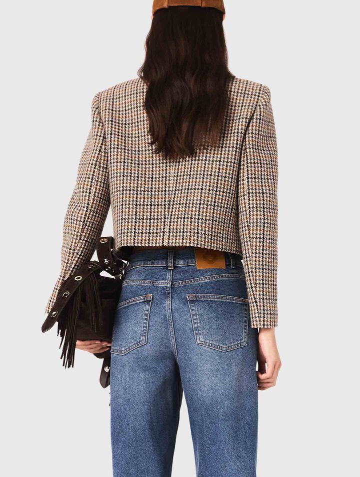 Veste courte à carreaux
