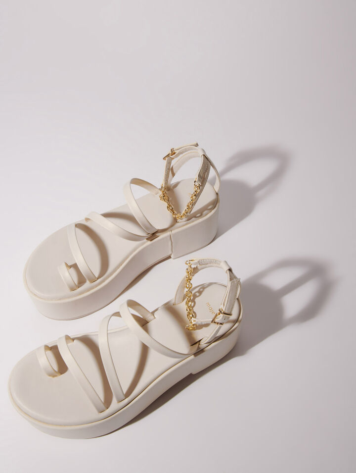 Leather platform sandals