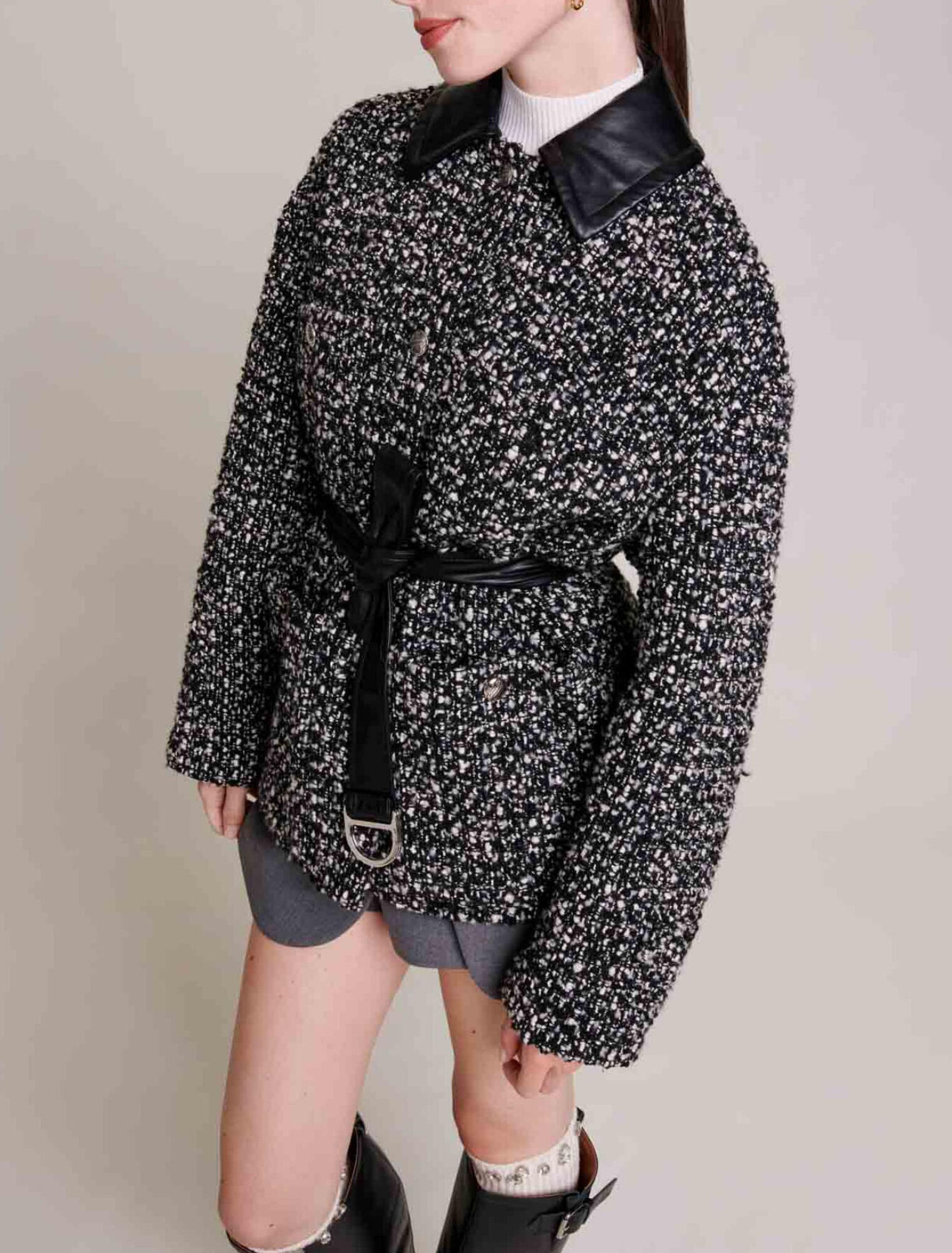 Manteau court en tweed