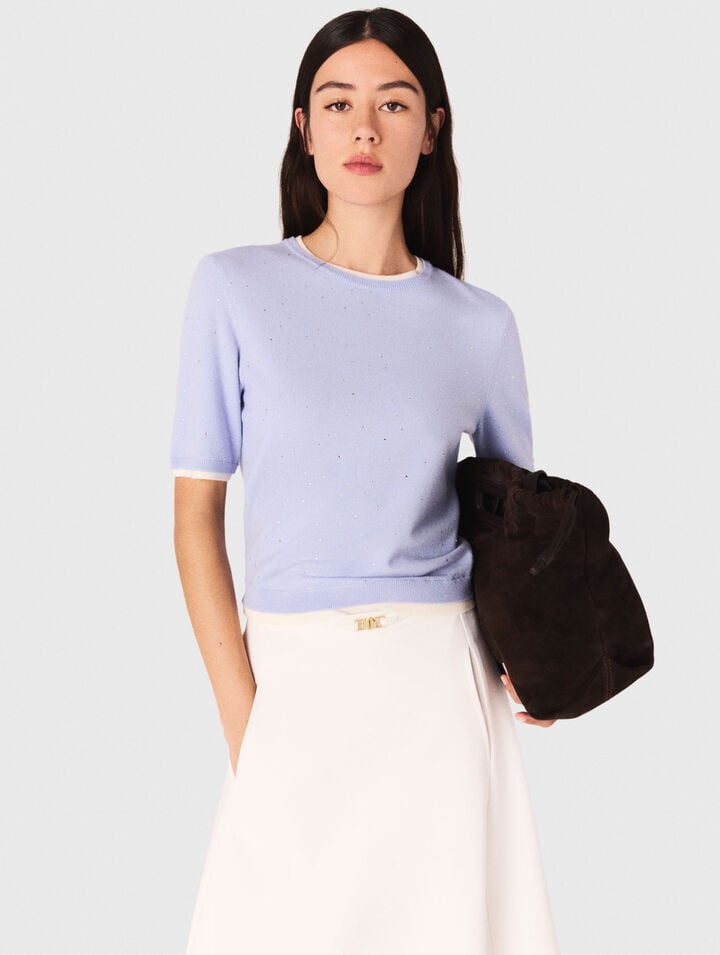 Pull 100% laine avec strass 