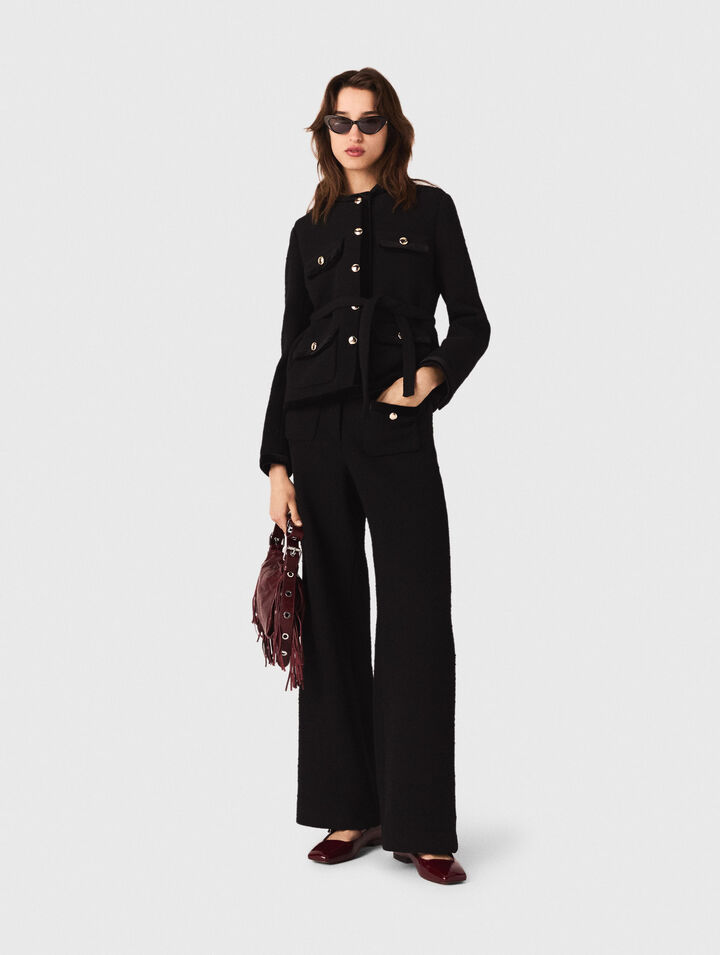 Veste longue en tweed