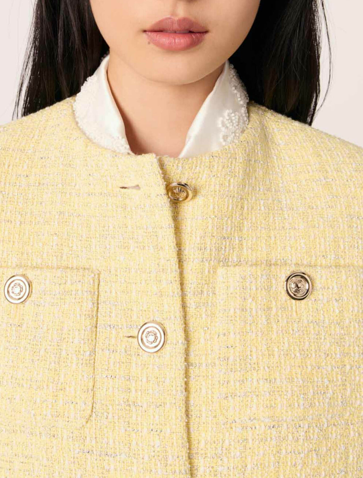 Short tweed and lurex jacket