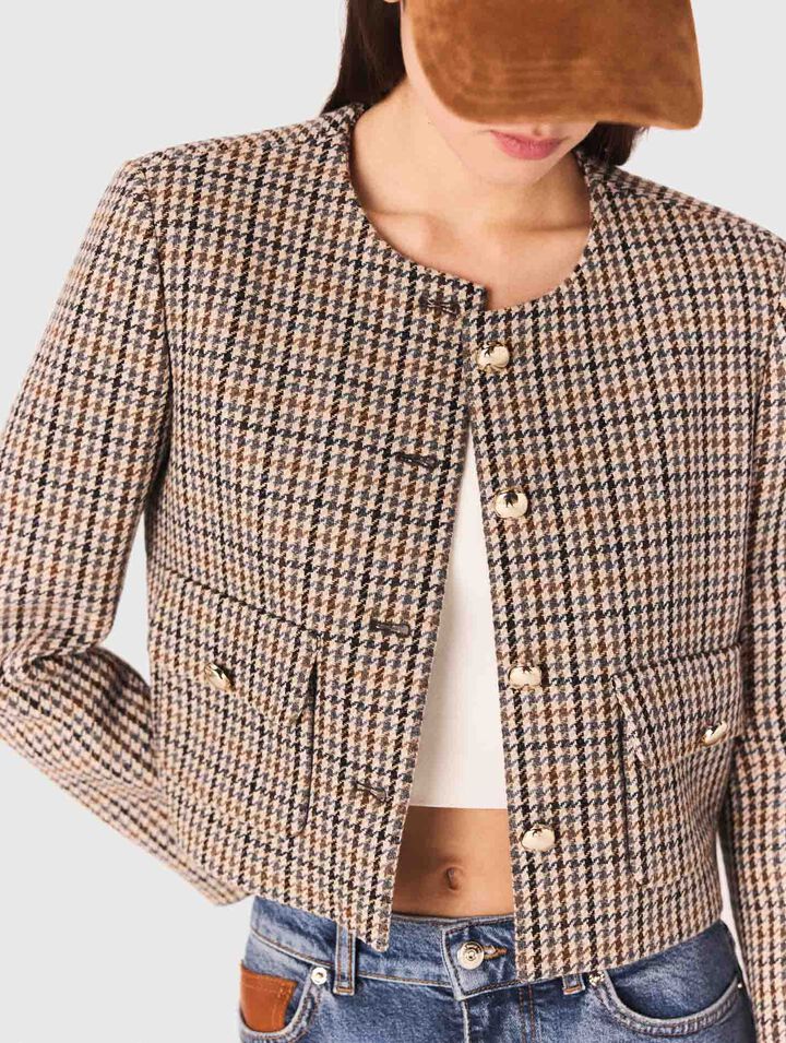 Veste courte à carreaux