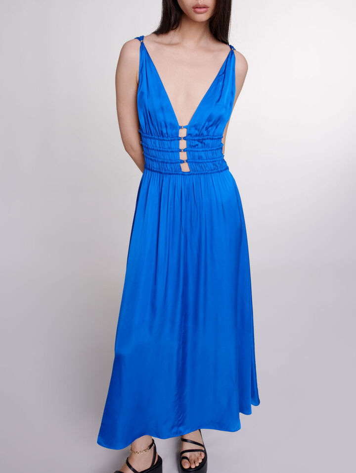 Robe satinée ajourée