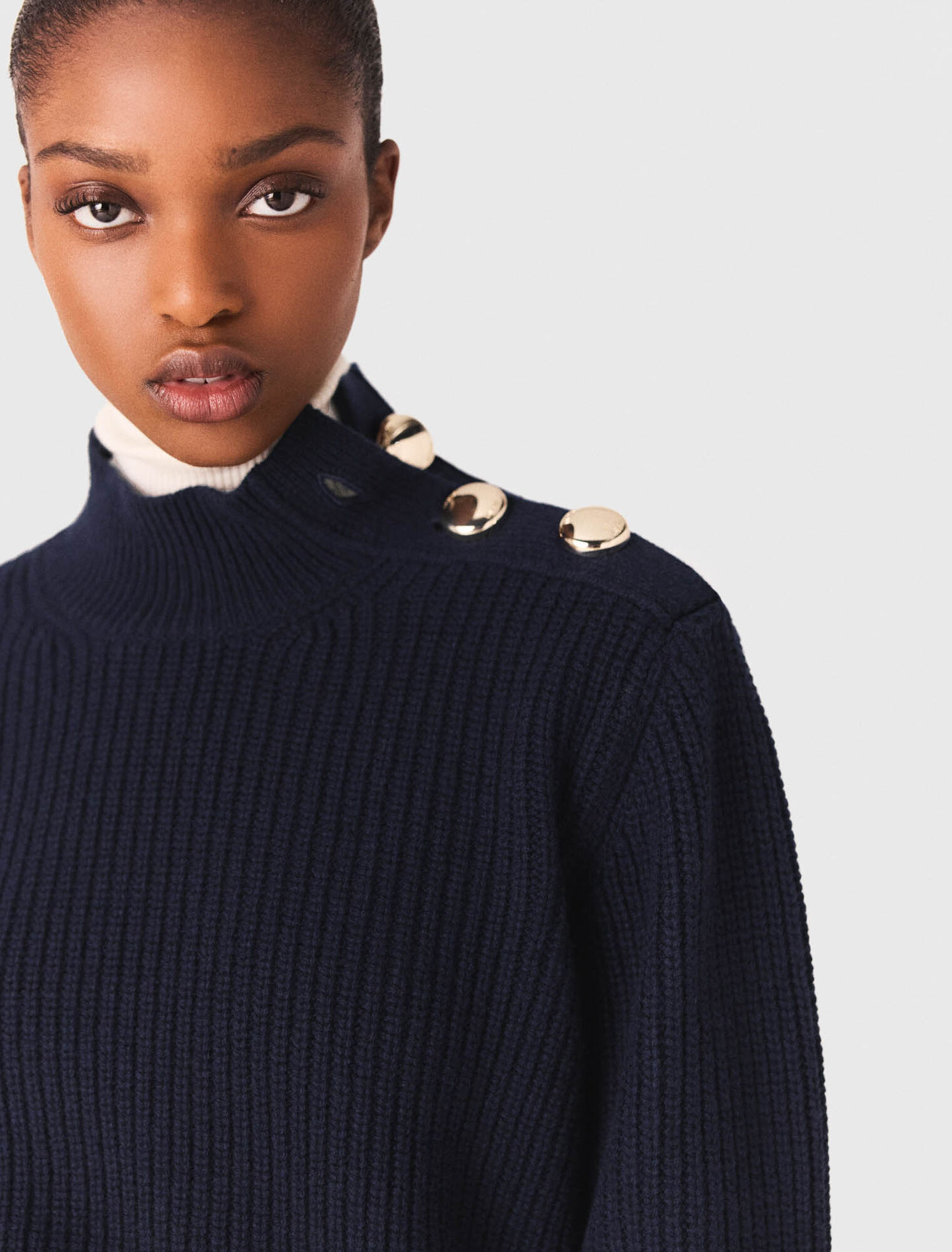 Pull en laine à col roulé