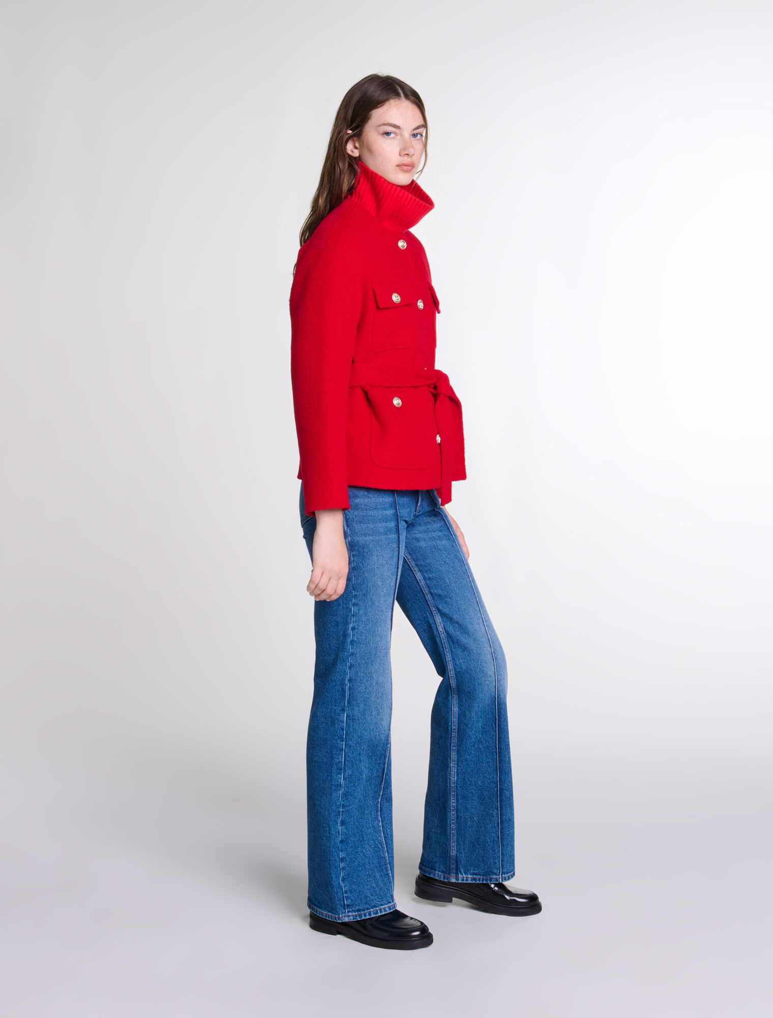 Veste double face ceinturée