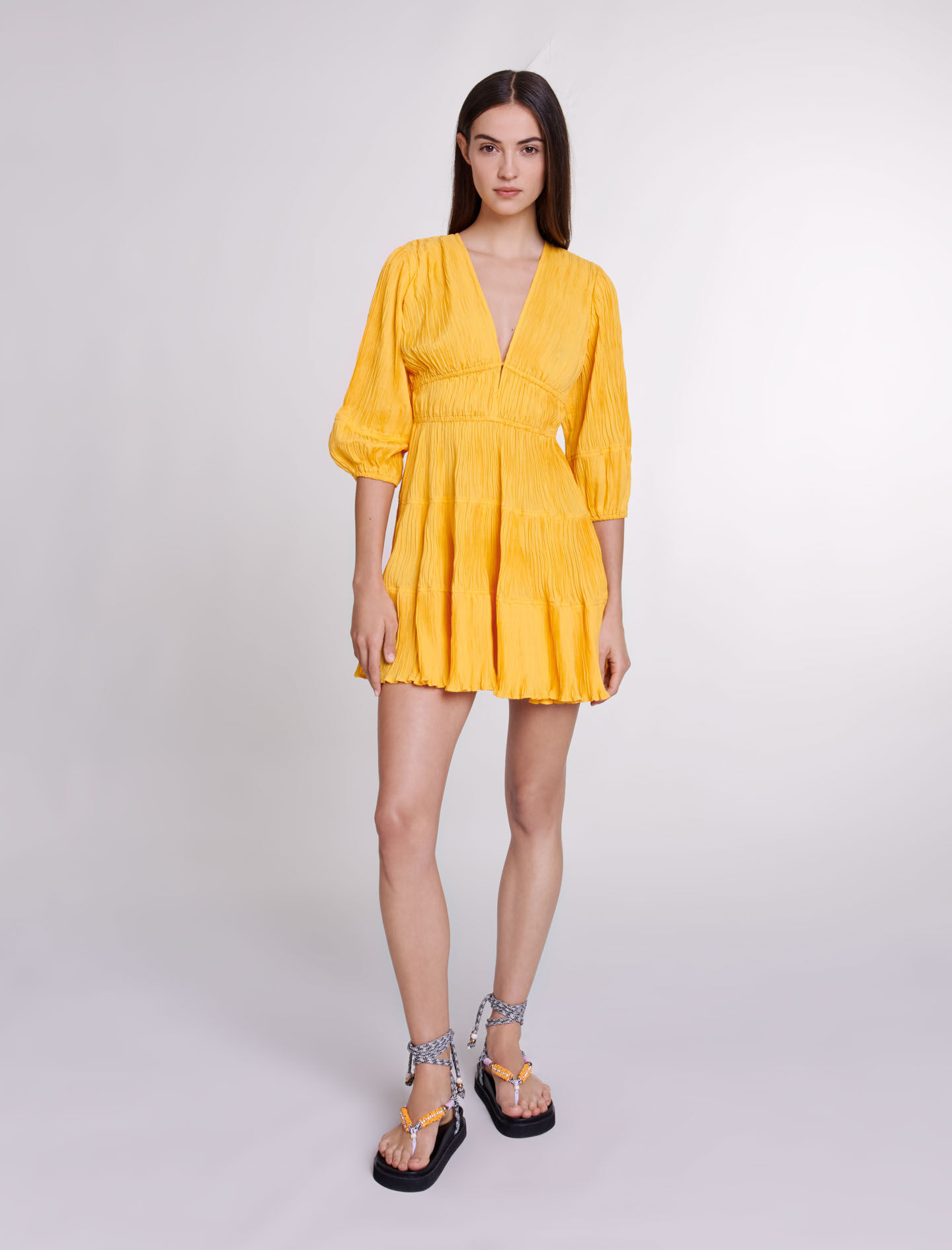 Robe courte froncee Robes courtes Maje