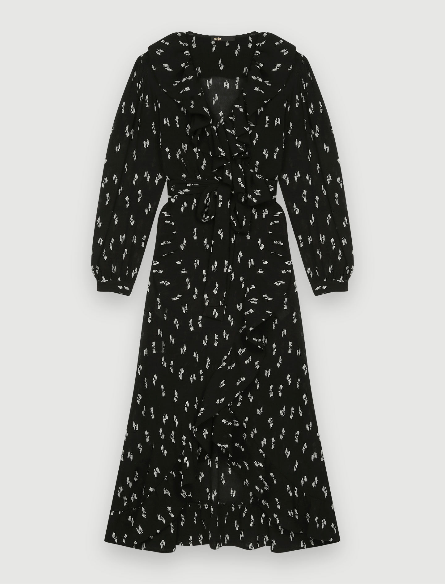 Long ruffled dress Dresses Maje
