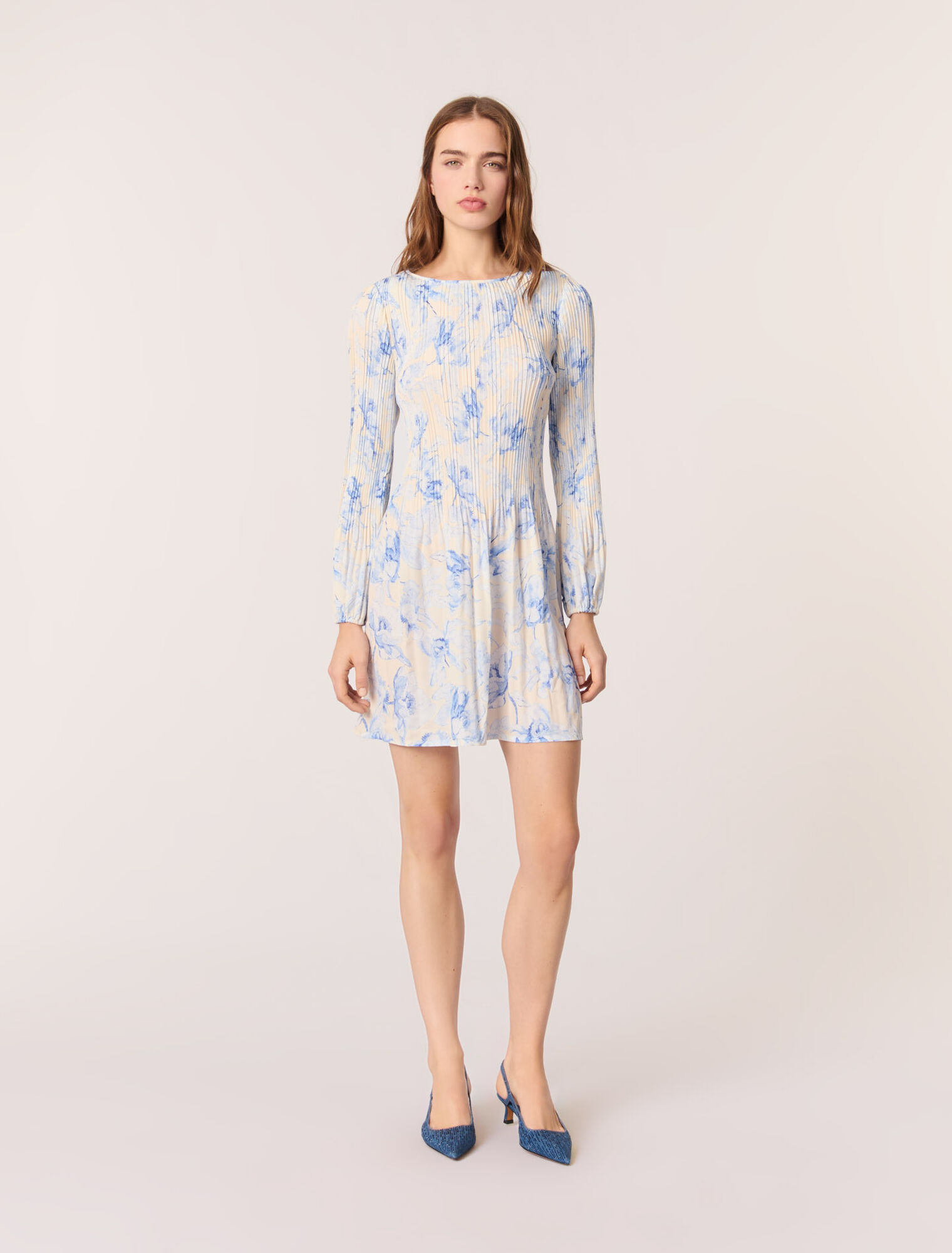 Robe plissée imprimée