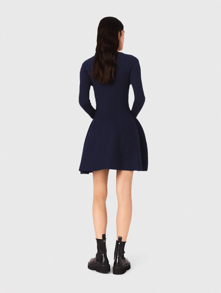 Knit dress with flared skirt