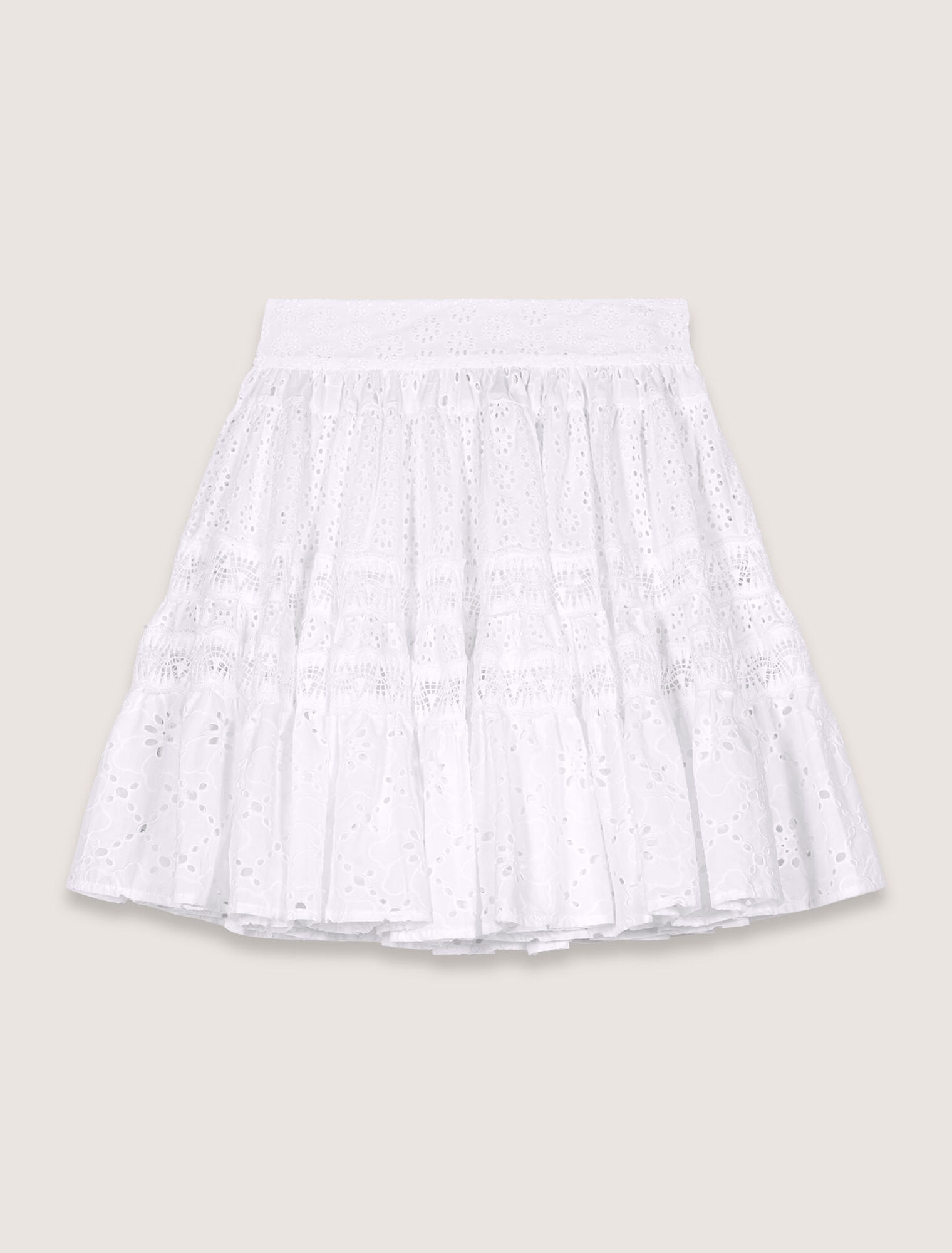Jupe courte en broderie