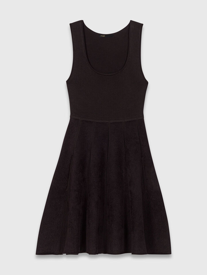 2-in-1 velvet-effect dress
