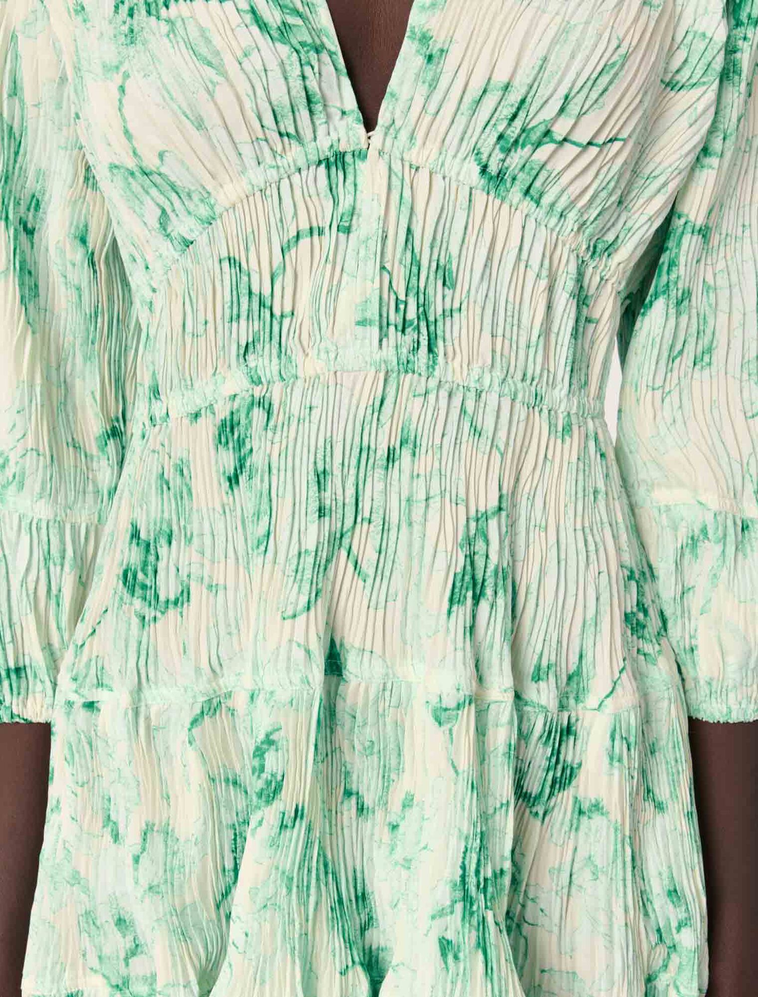 Robe courte plissée imprimée