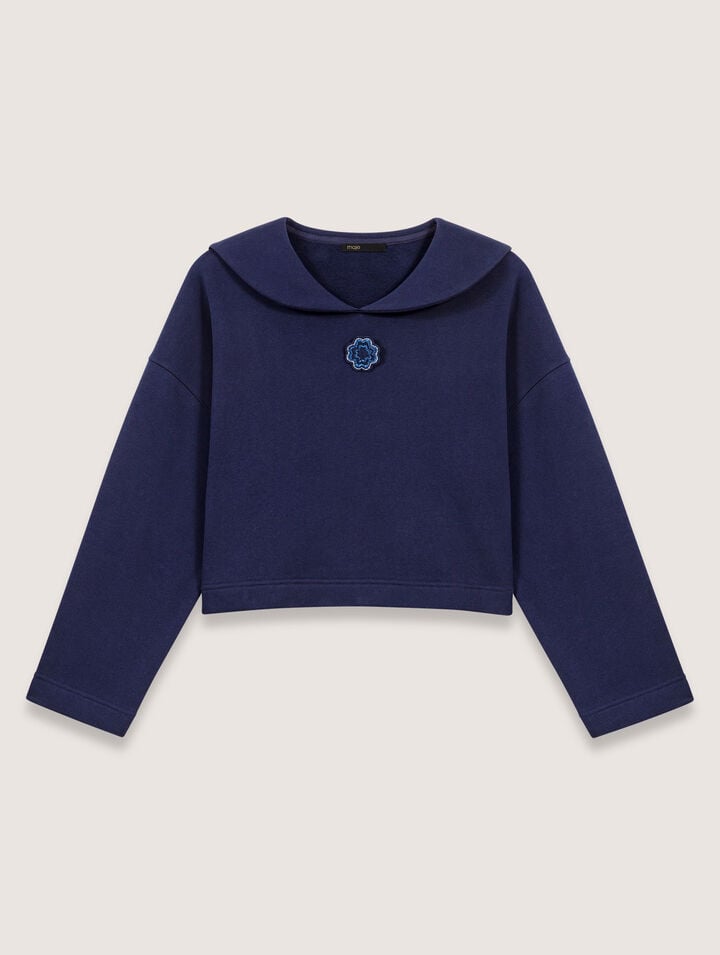 Sweatshirt court avec broderie