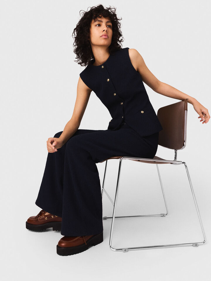 Pantalon droit en tweed