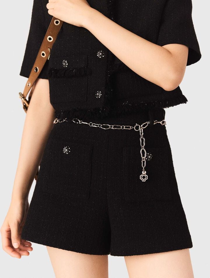 Short en tweed brillant