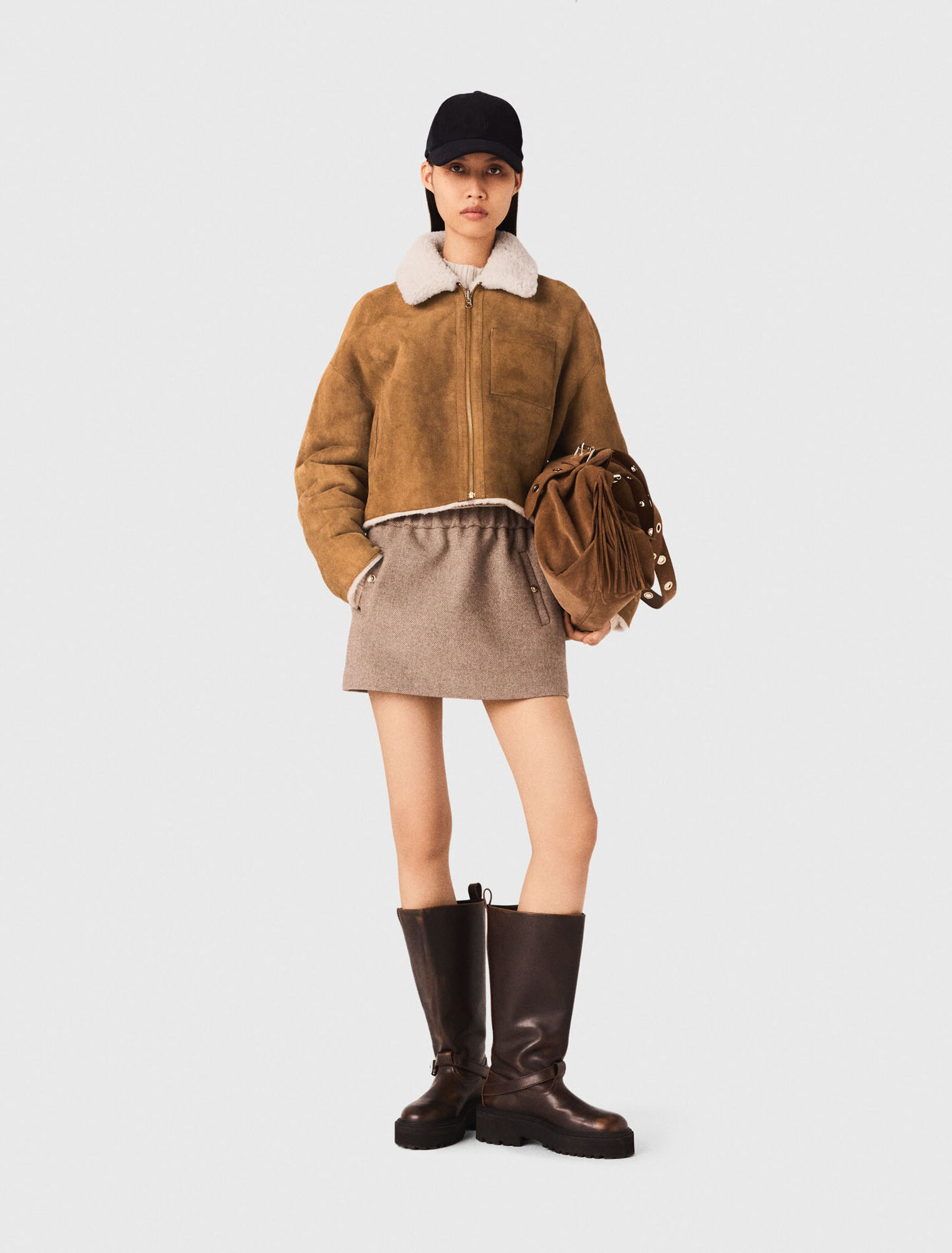 Manteau en peau lainée réversible