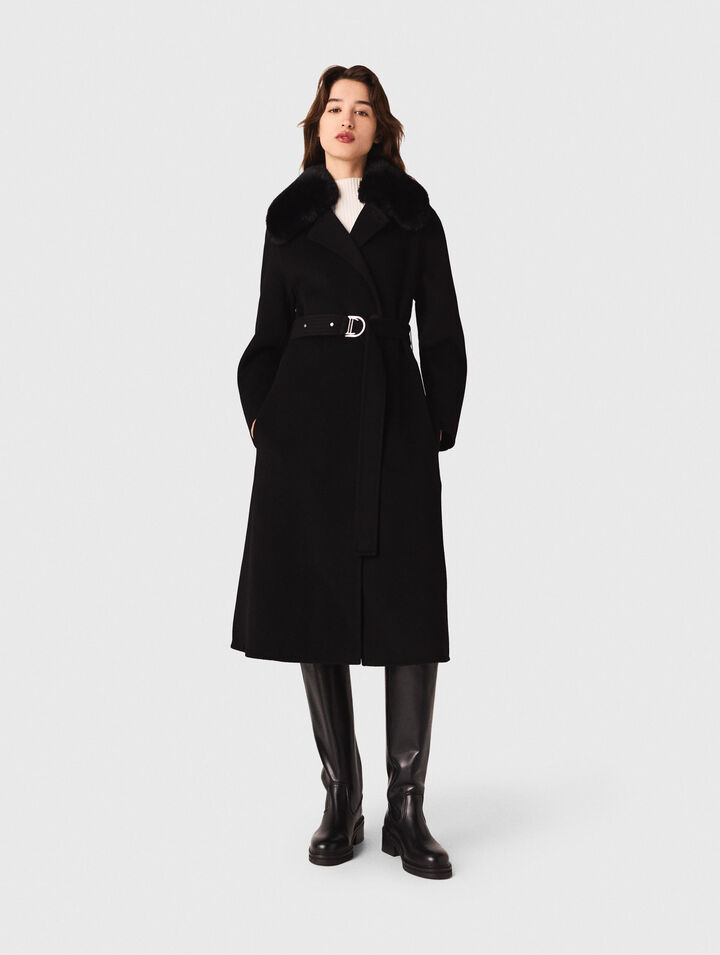 Manteau double face à col amovible