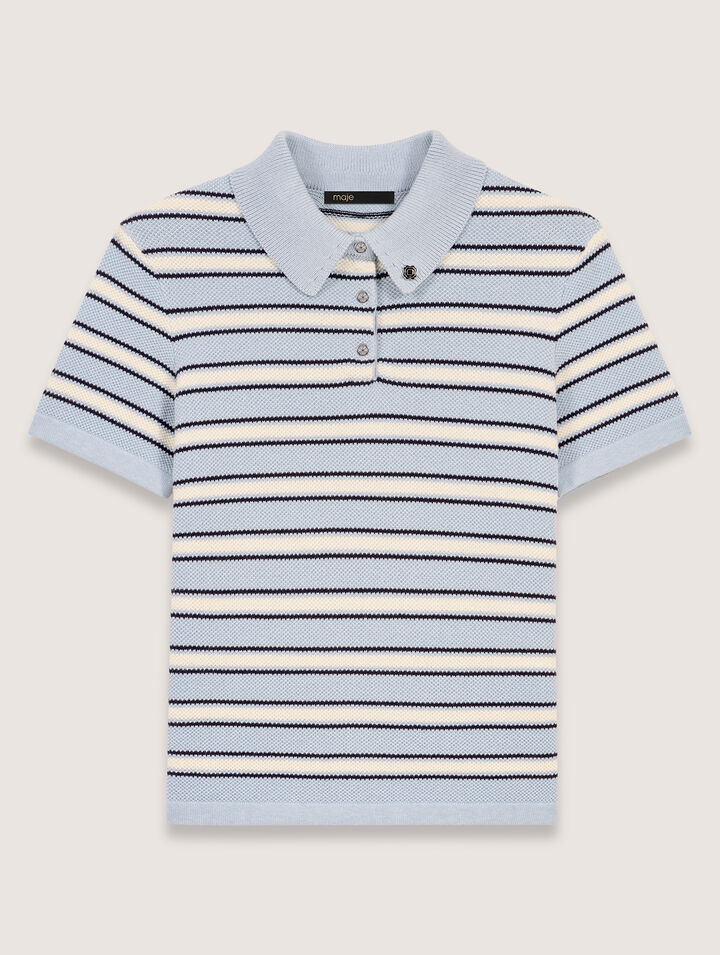 Polo en maille à rayures