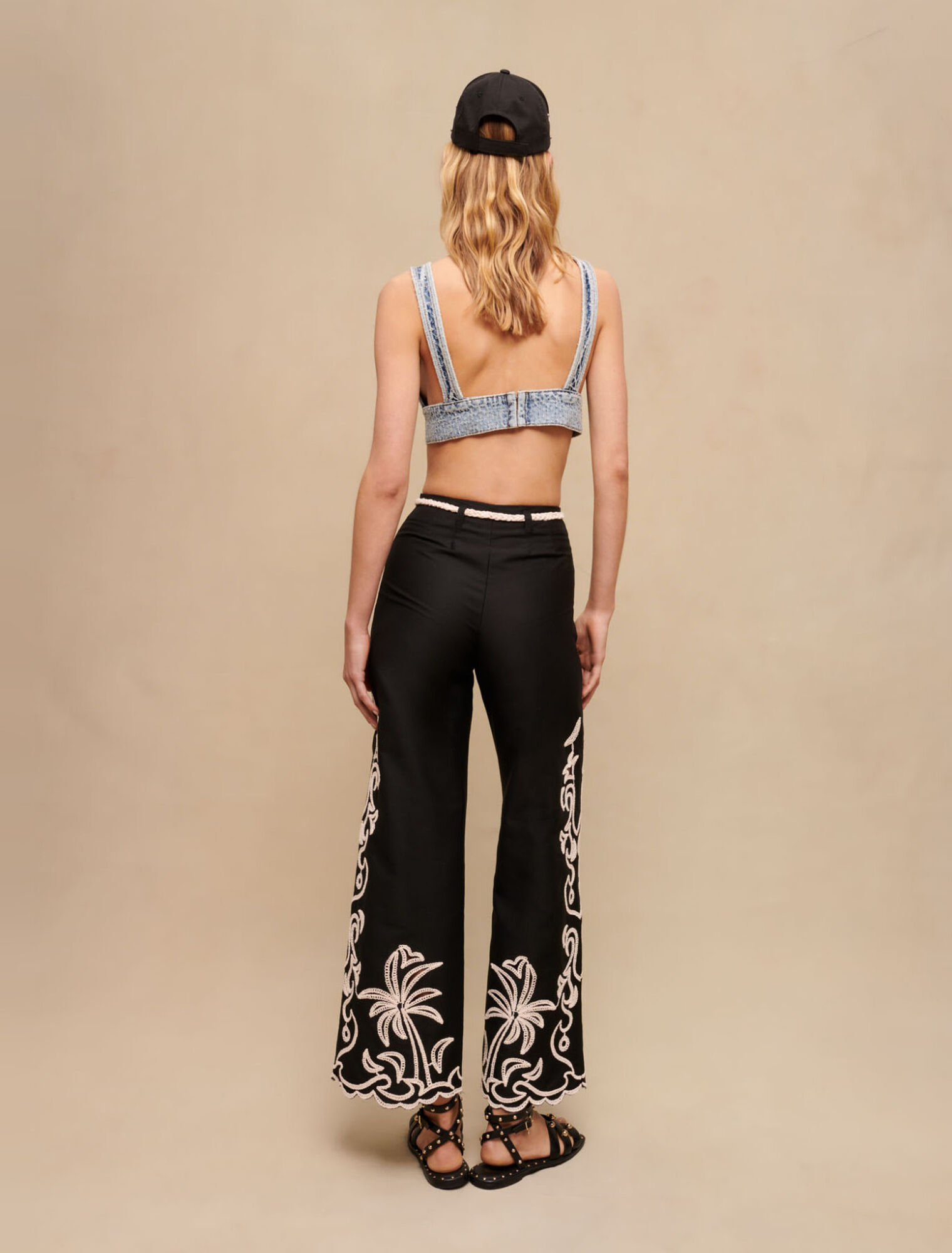 Brassière en jean strassé
