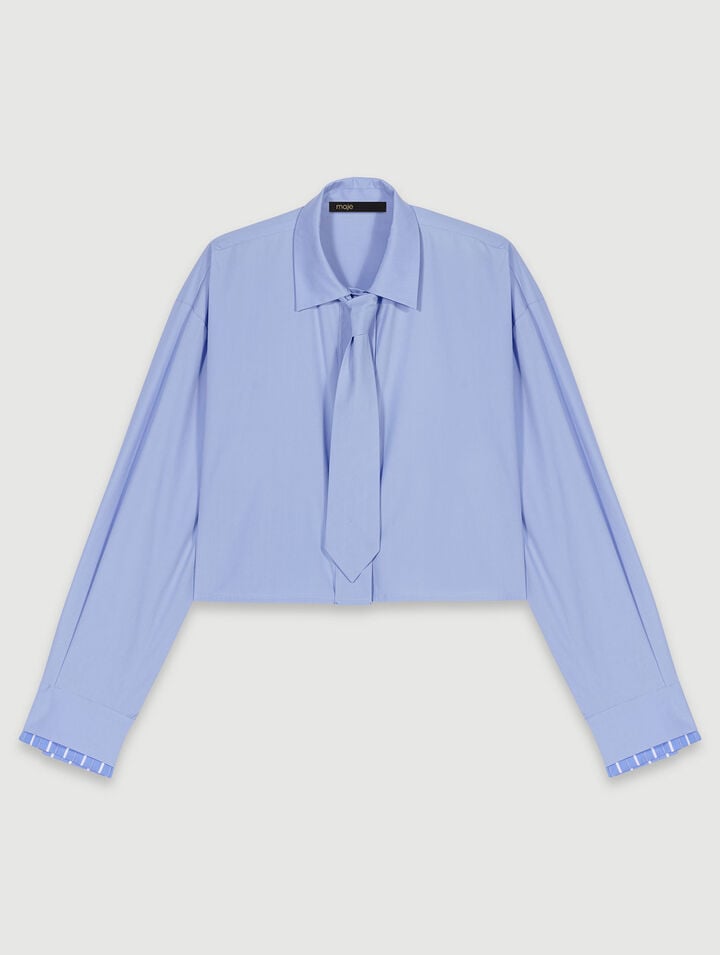 Shirt with removable tie 