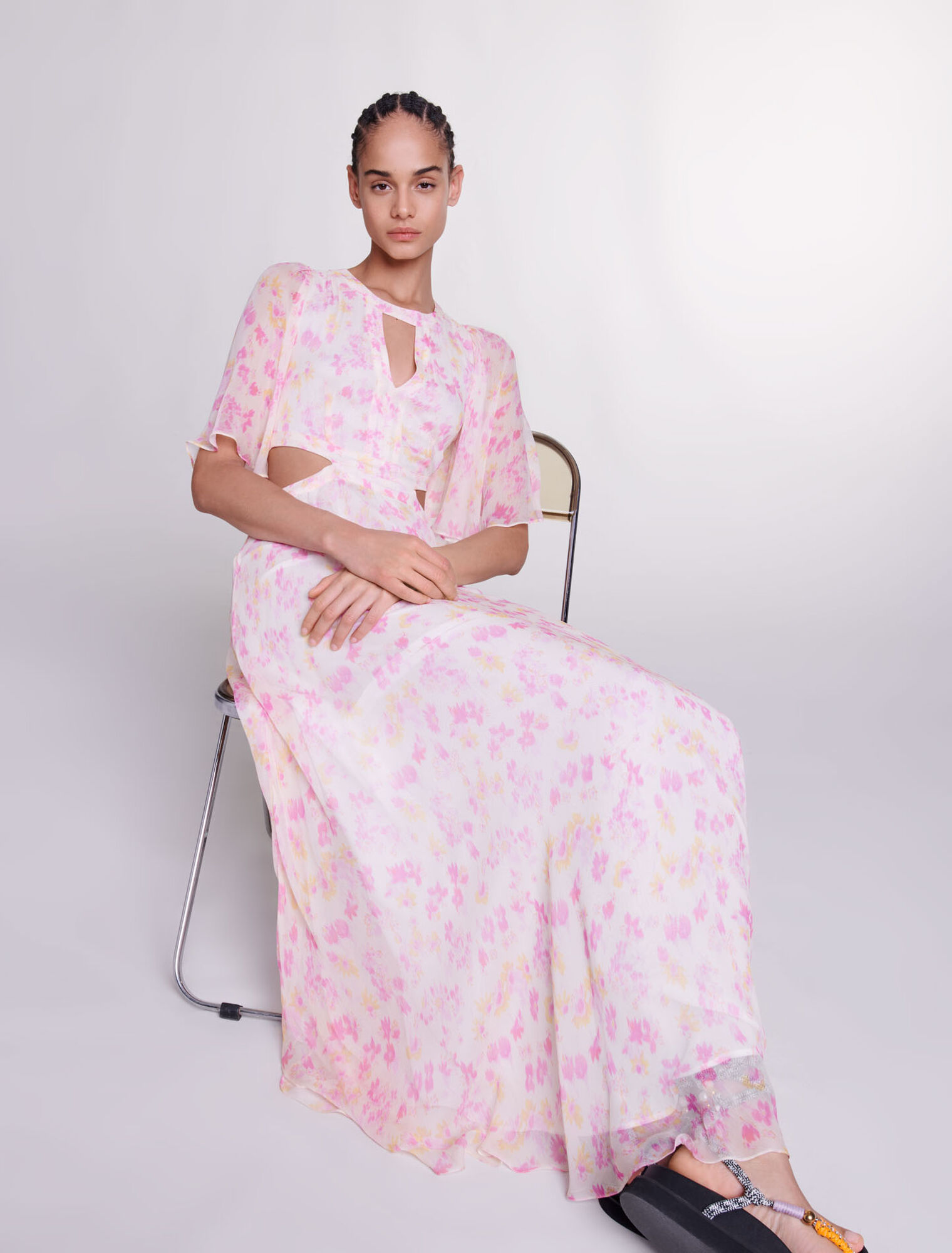 Robe longue à imprimé fleuri