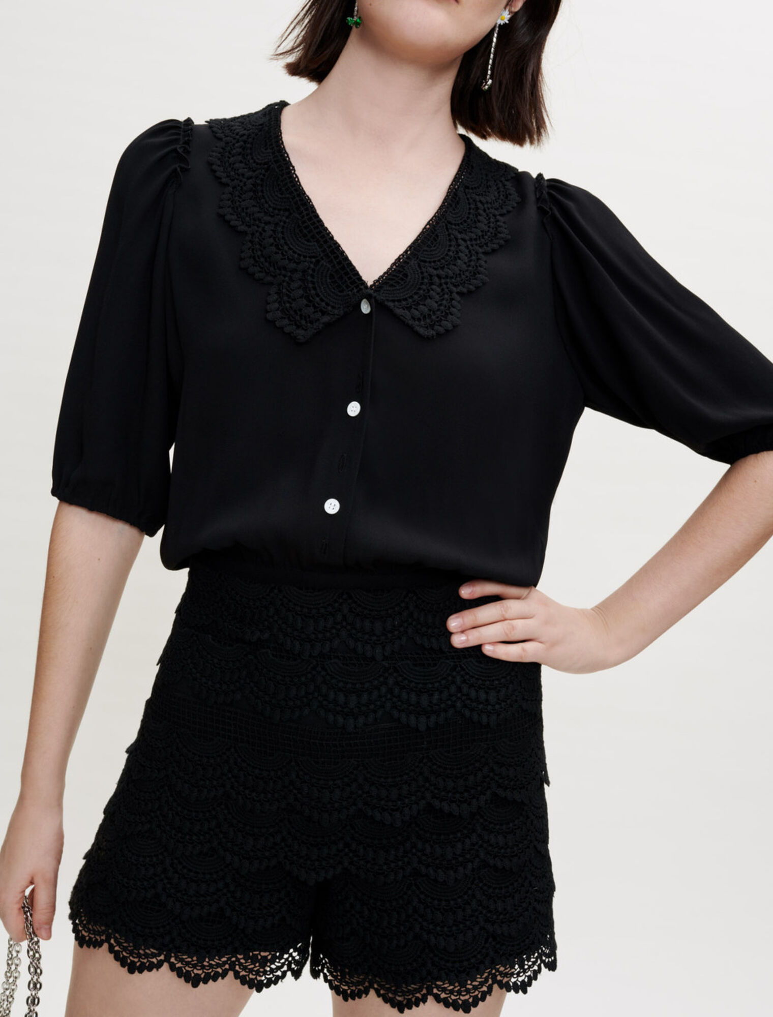 Combinaison short en mix matière