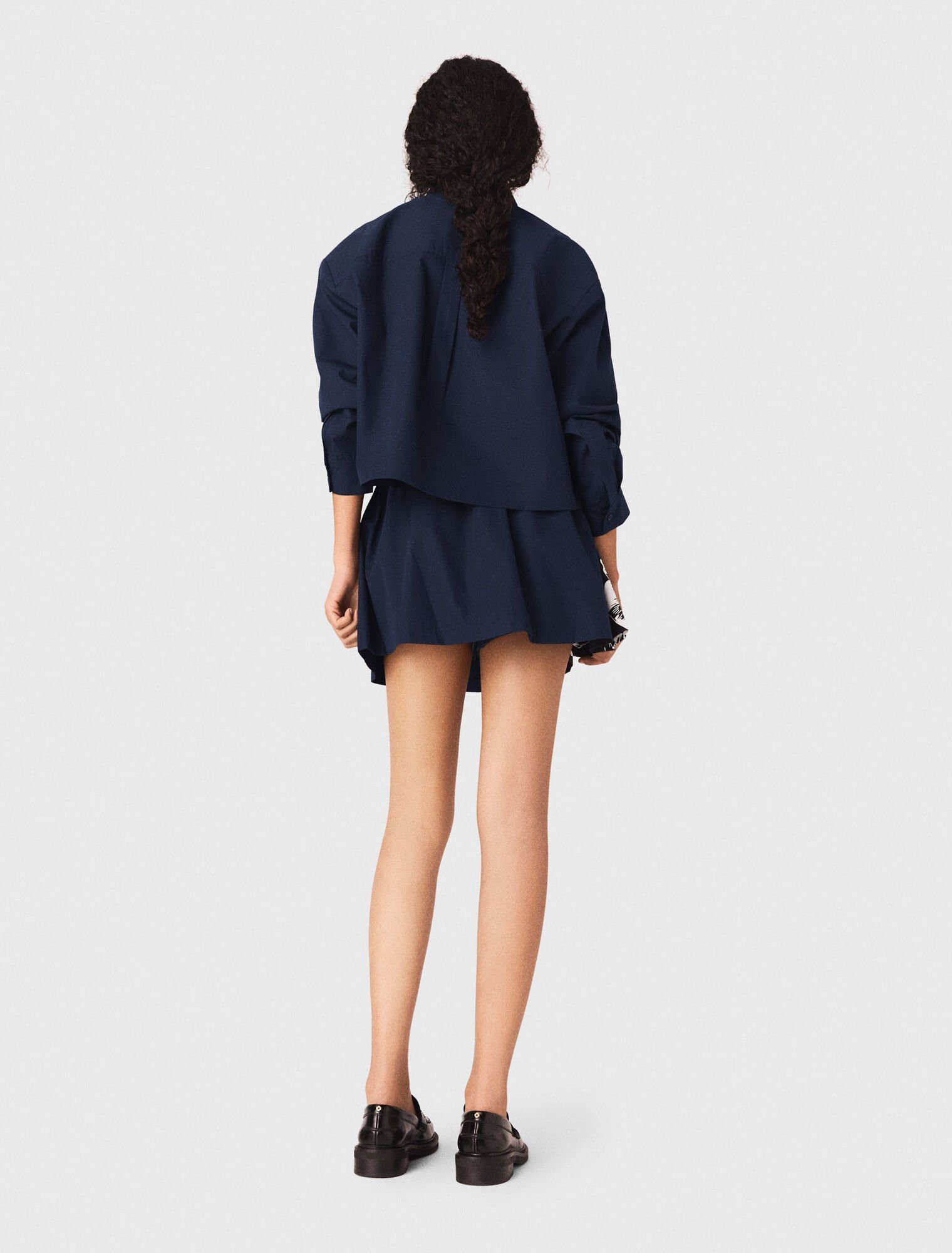 Cropped cotton shirt