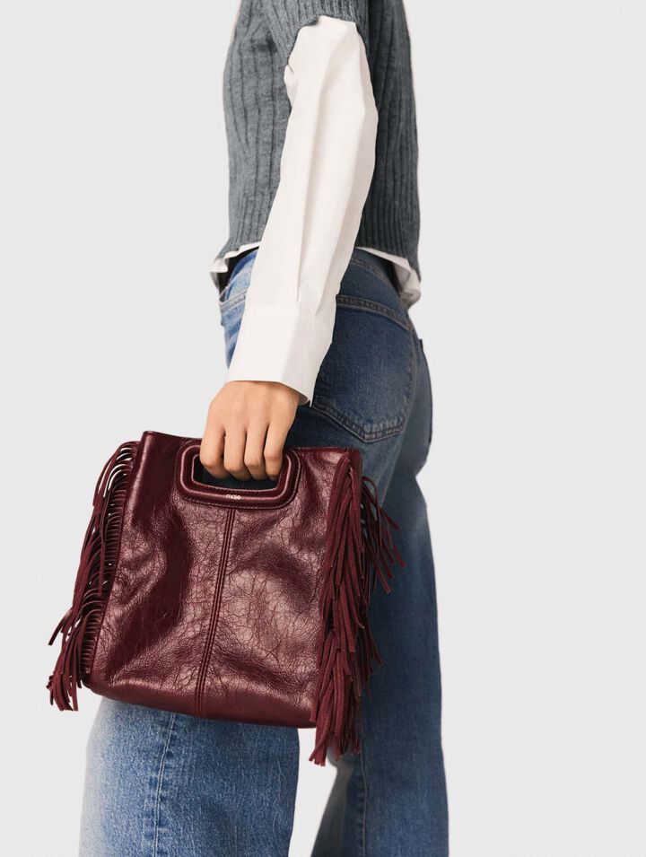 Sac M en cuir craquelé