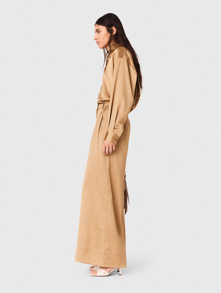 Rhinestone satin shirt