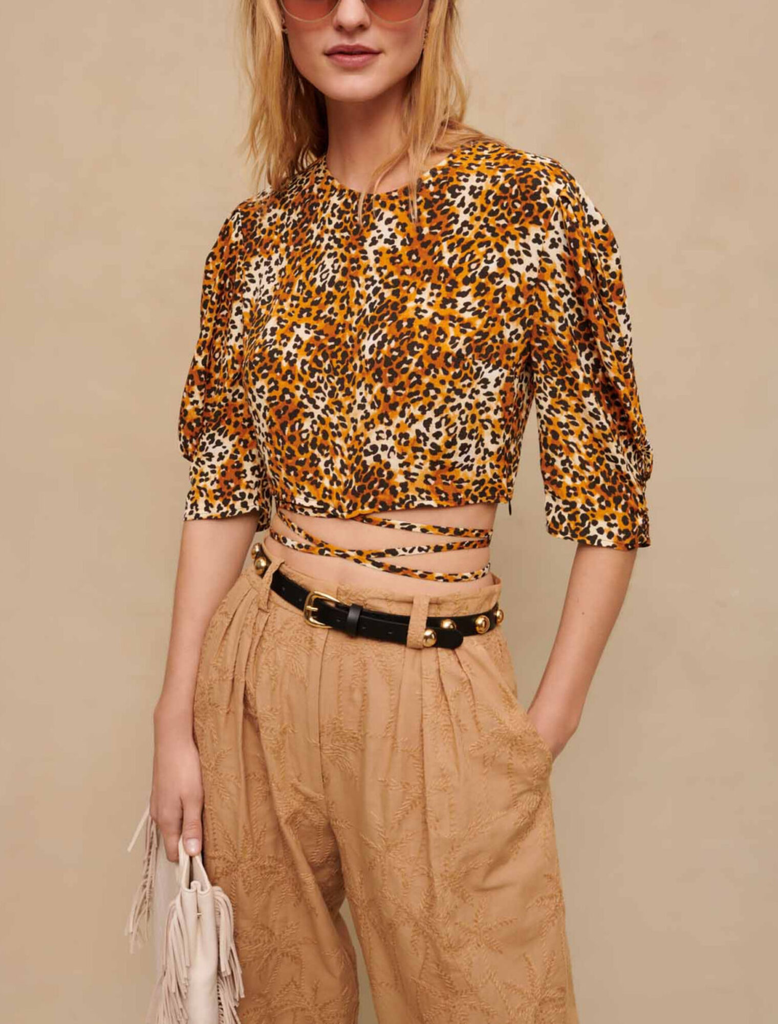 Leopard print crop top