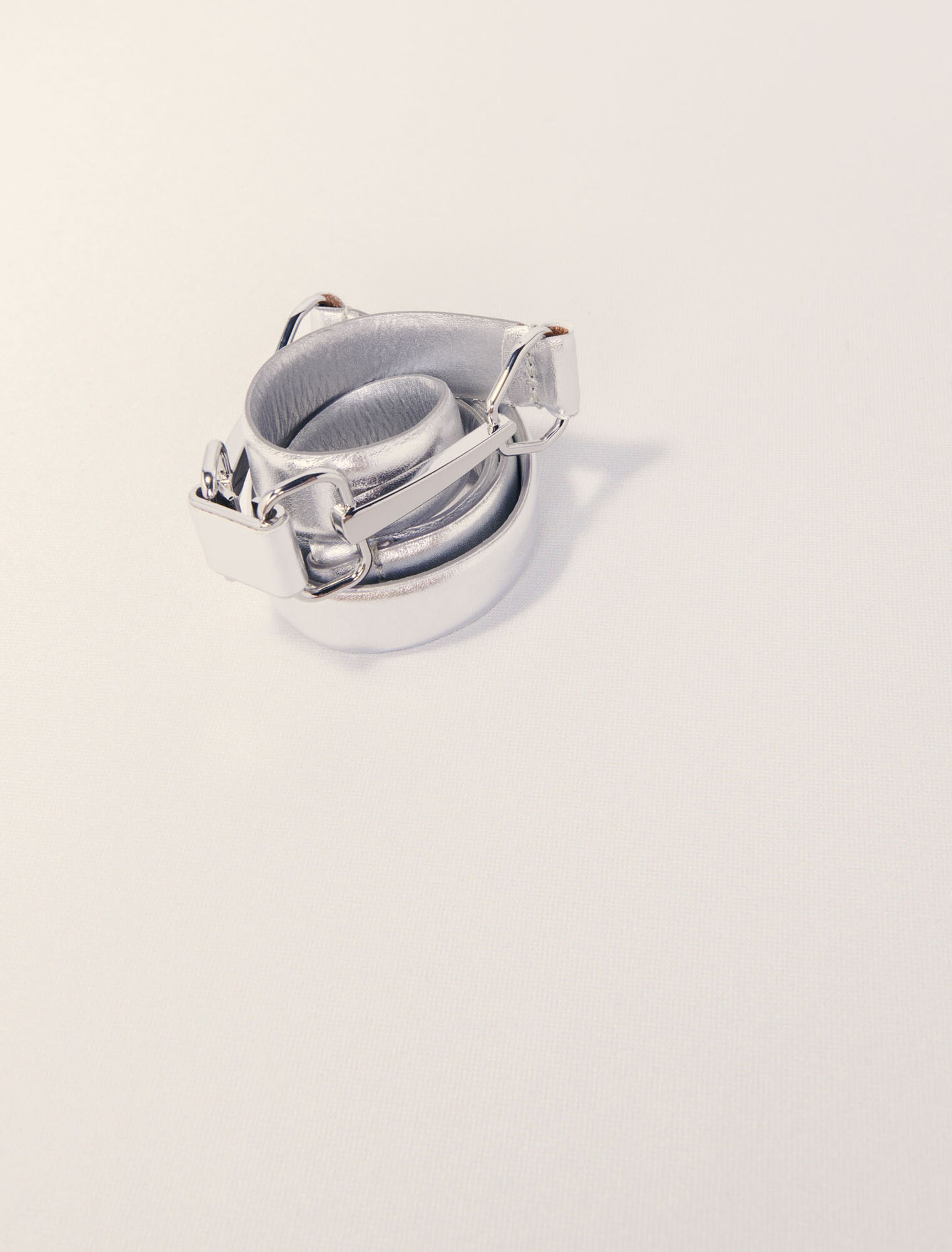 Ceinture en cuir métalisé