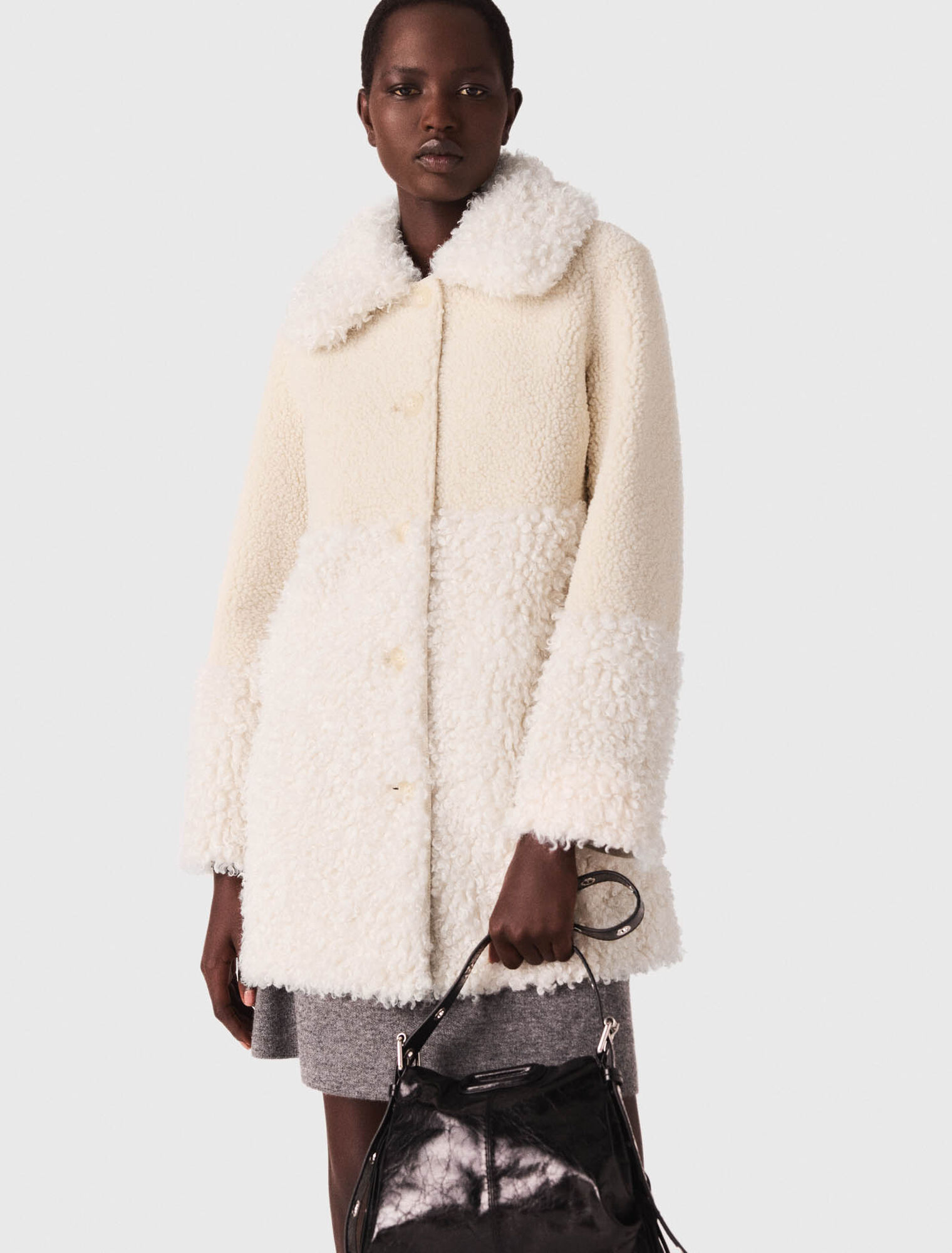 Manteau long en fausse fourrure