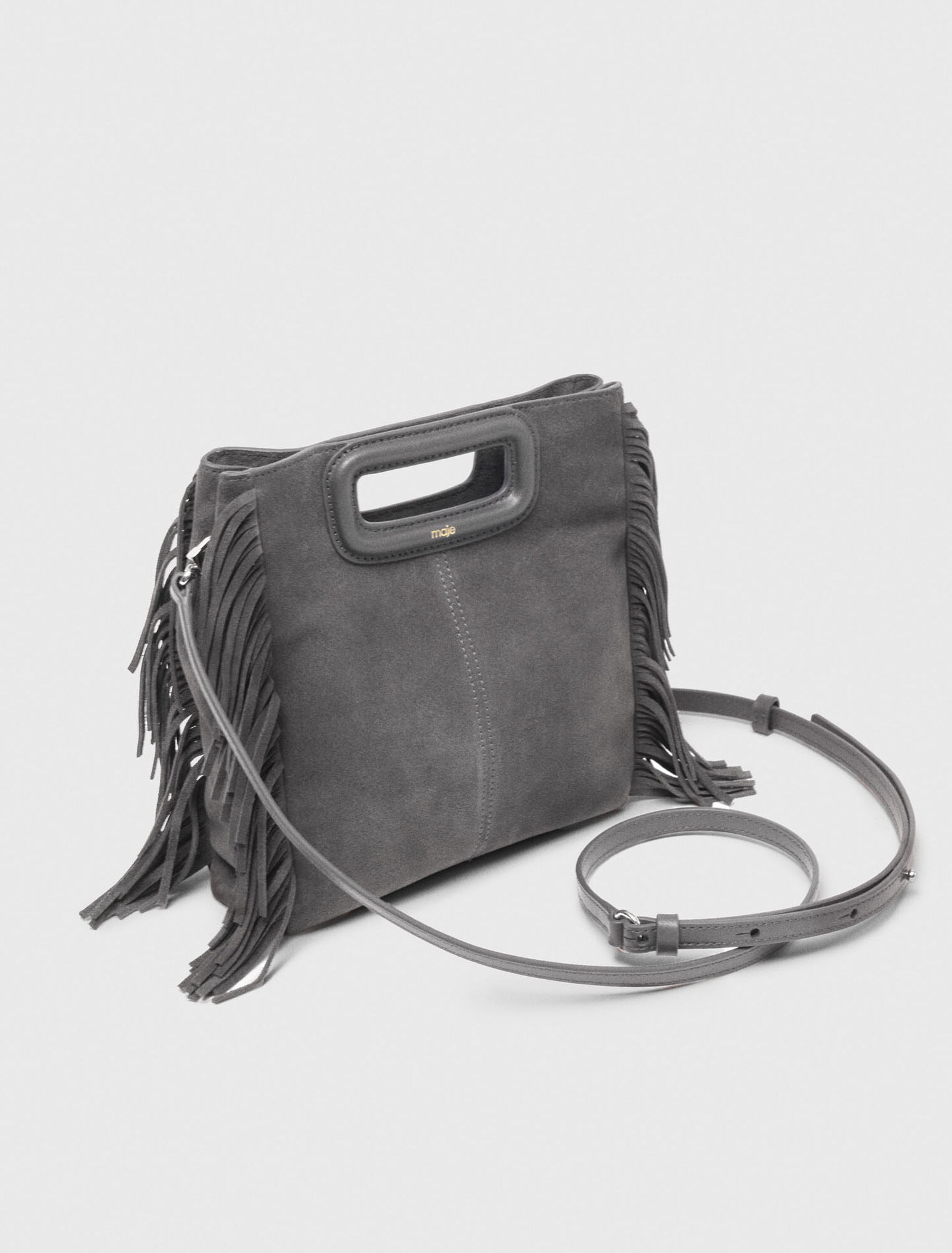 Sac M à franges en suède