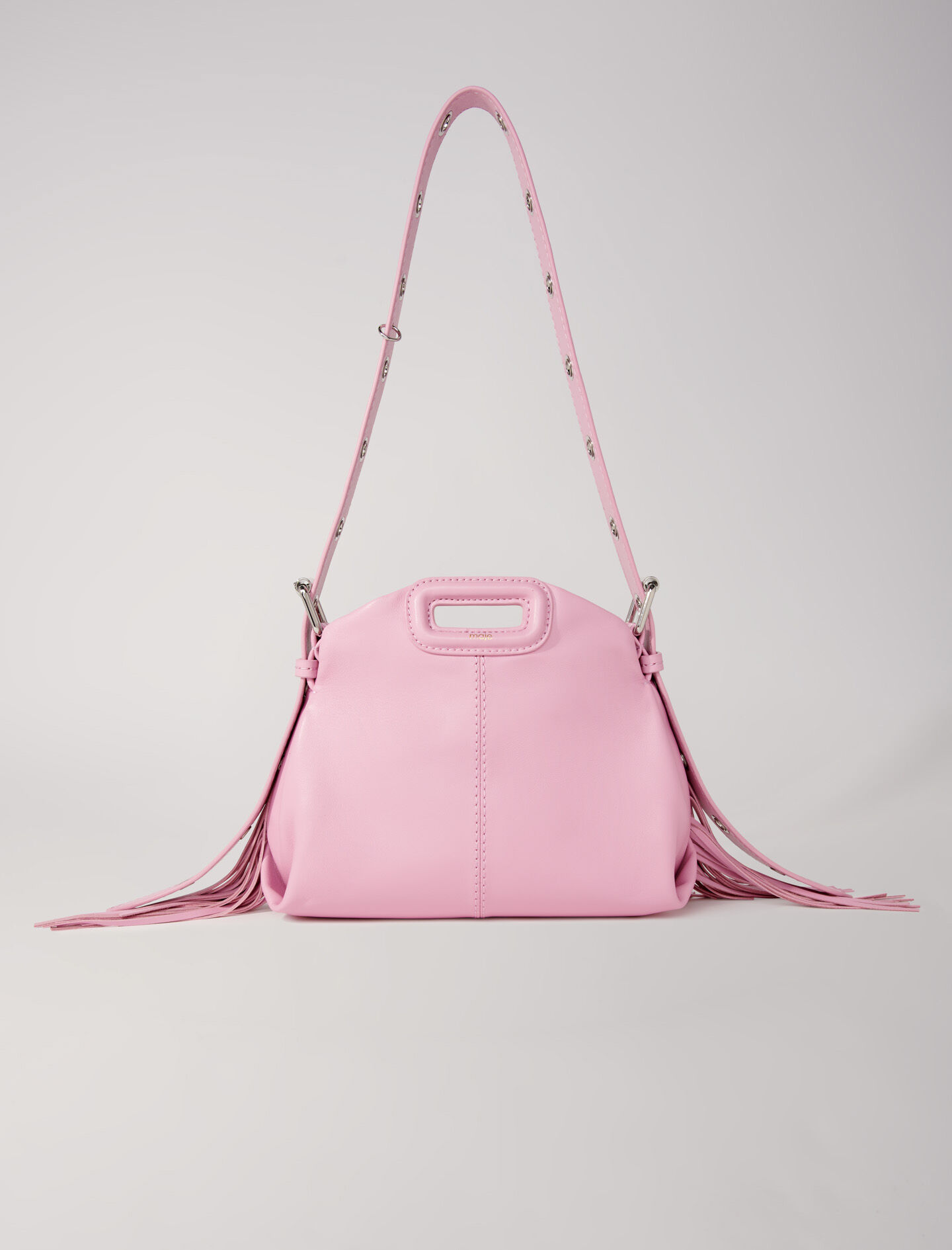 Smooth leather mini Miss M bag Pink for Women | Maje