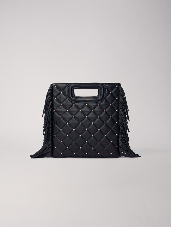 M bag in studded, quilted leather