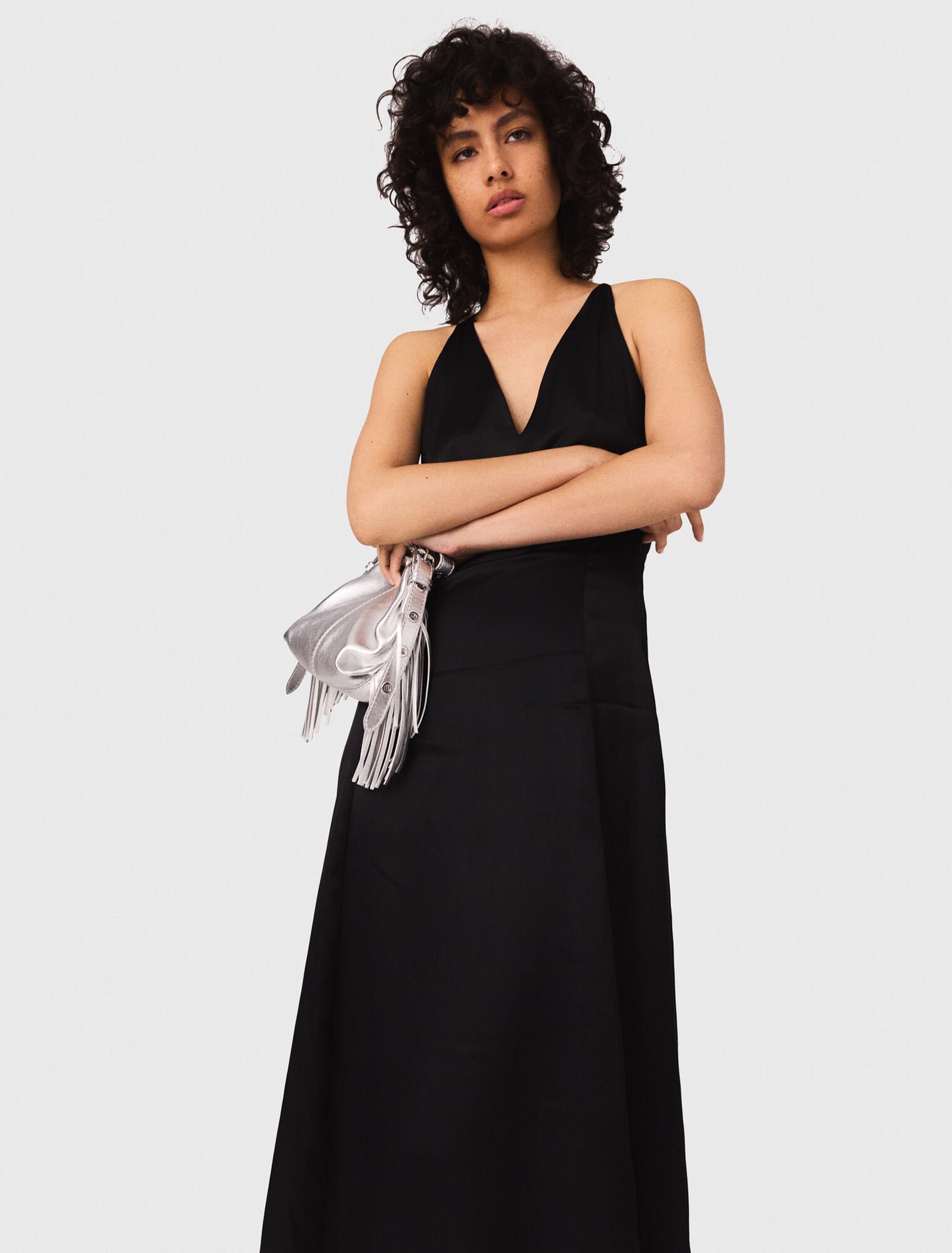 Robe longue fluide avec dos tressé