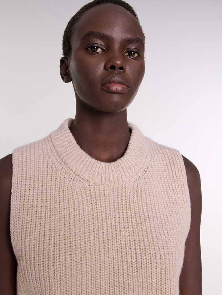 Pull en laine sans manche