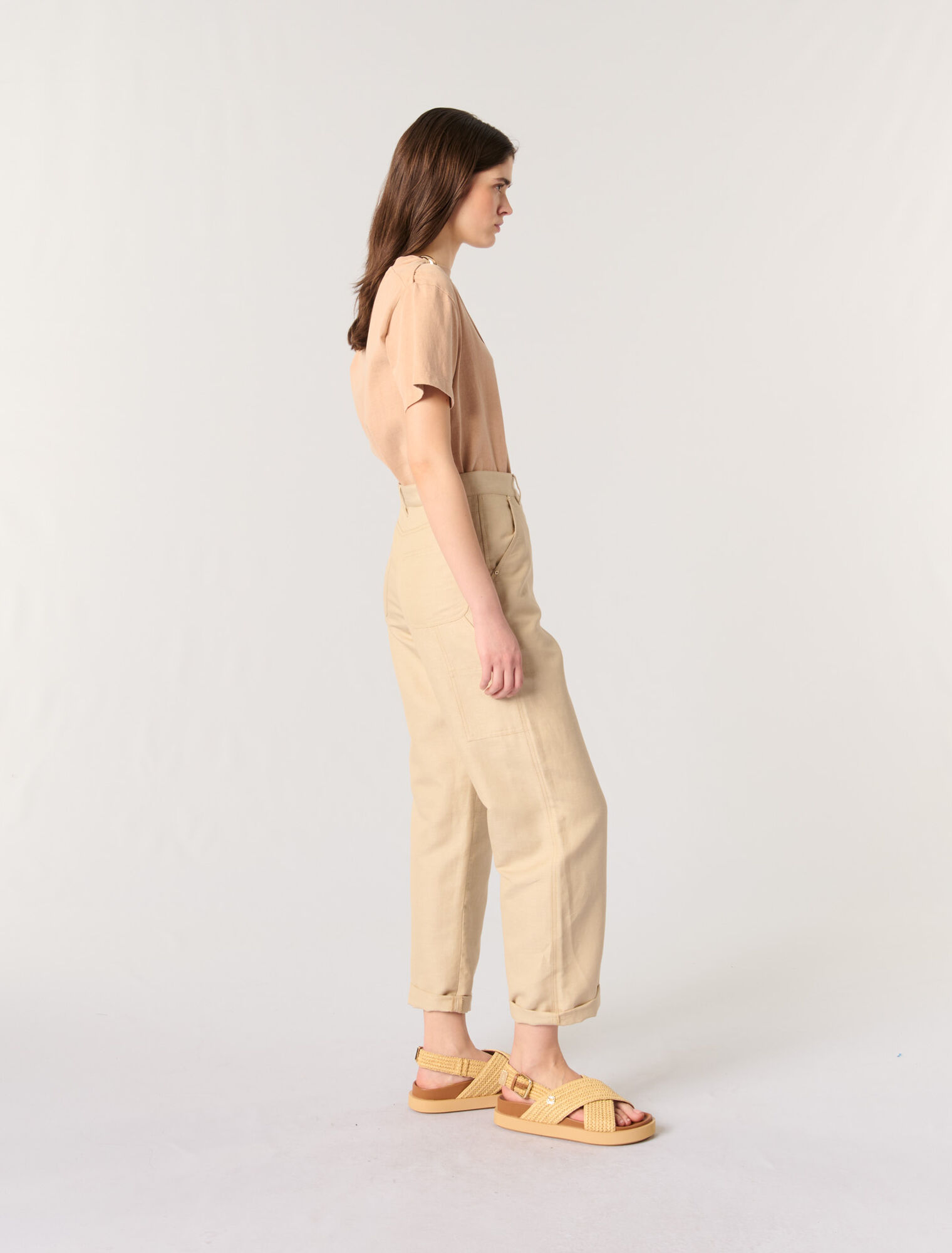 Sandales plates effet raphia