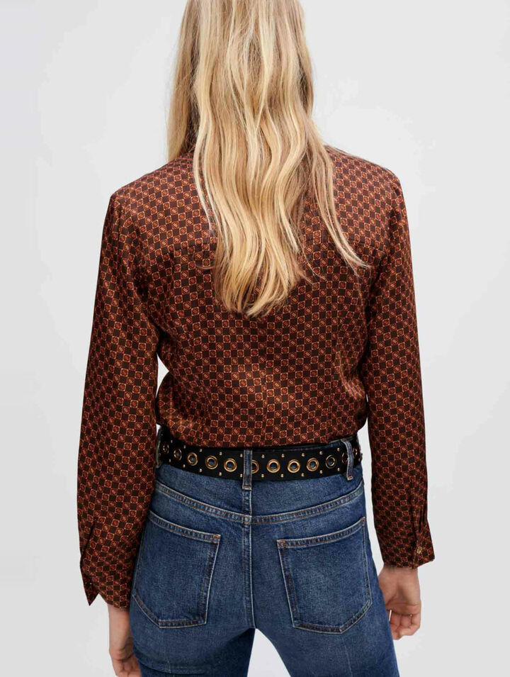 Chemise en satin imprimé mini Clover