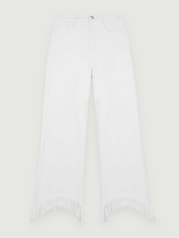 Straight fringed jeans
