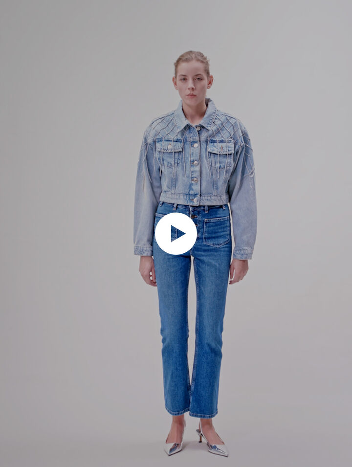 Denim jacket with rhinestones