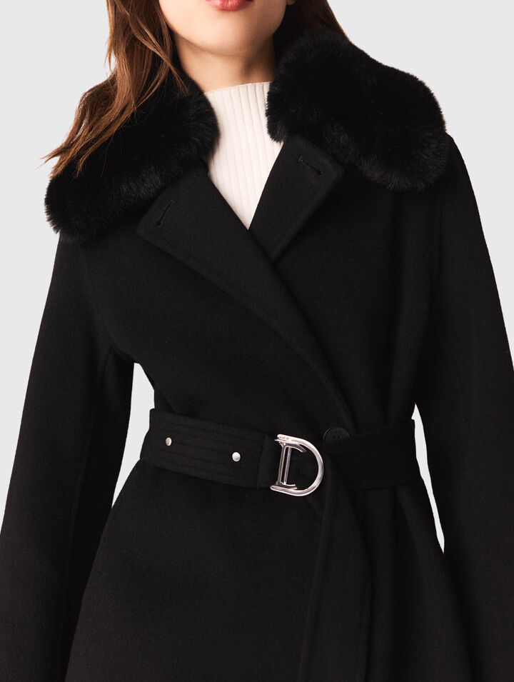 Manteau double face à col amovible