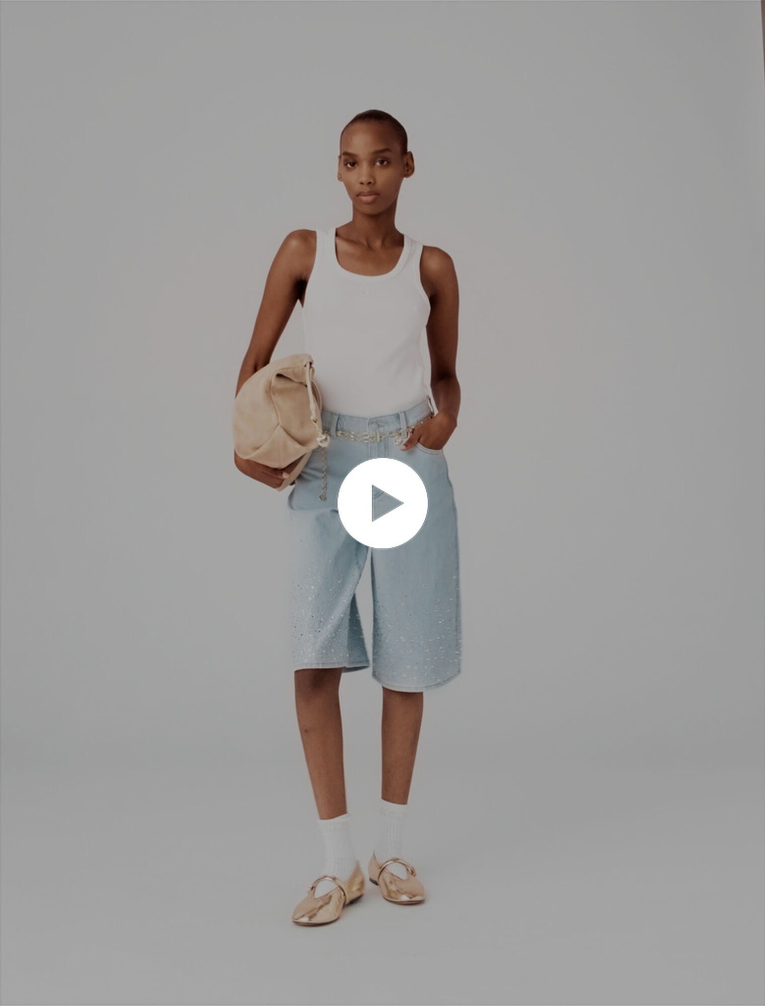 Rhinestone Bermuda shorts