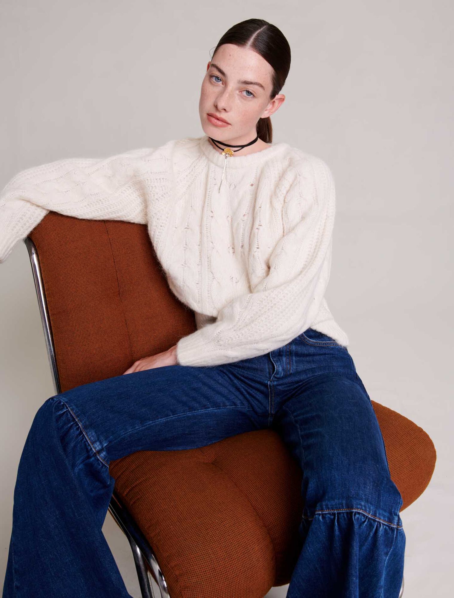 Pull en maille torsadée
