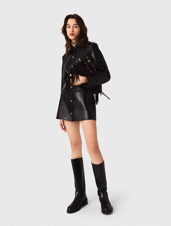 Veste courte en cuir