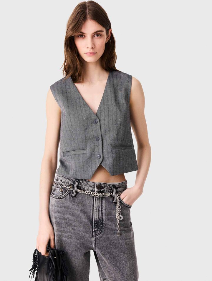 Veston de tailleur strass&eacute;
